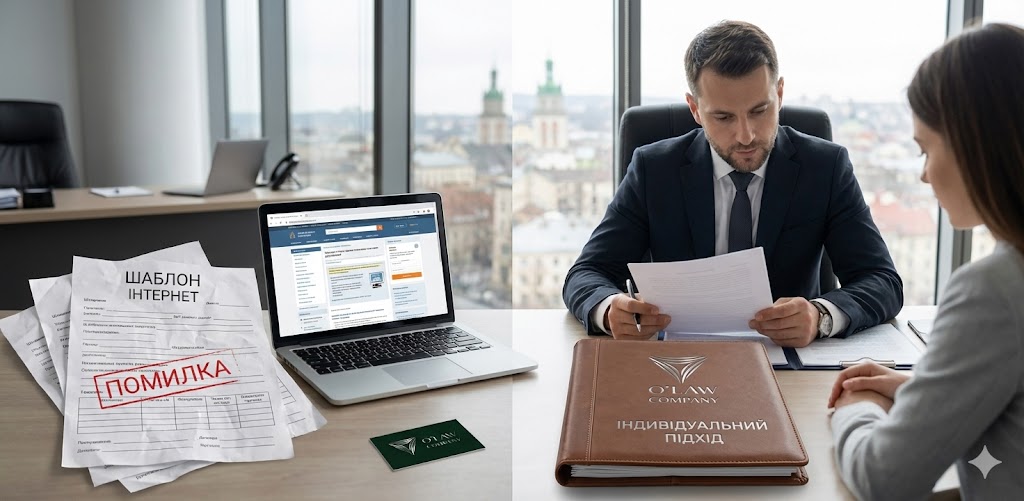 Різниця між шаблоном з інтернету та позовом, підготовленим адвокатом — O'LAW